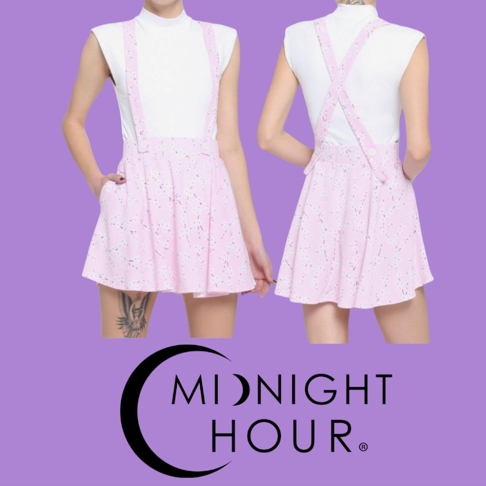 Midnight Hour: Pink Sakura Suspender Skirt